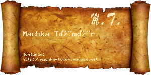 Machka Tömör névjegykártya